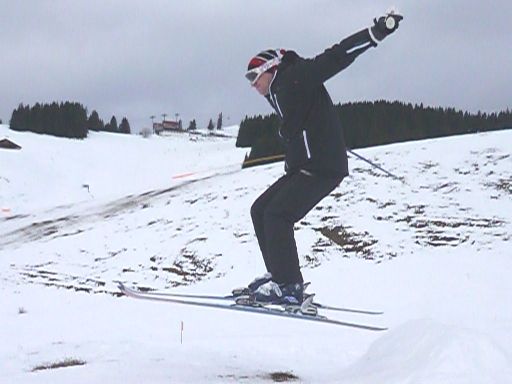 Raimund beim Ski-Sprung in Megeve (5.1.2011)